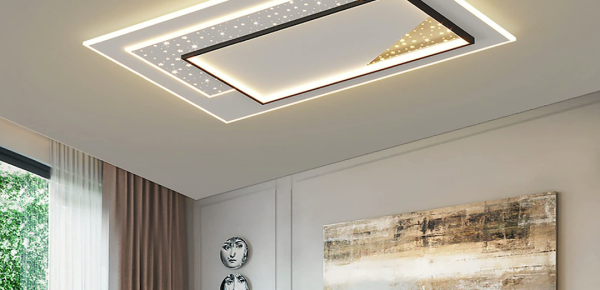 Moderne quadratische ultra-dünne Deckenlampe für Wohnzimmer