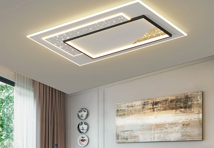 Moderne quadratische ultra-dünne Deckenlampe für Wohnzimmer