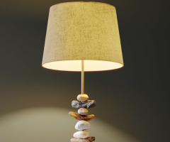 Stein inspirierte Stehlampe für natürlichen Wohnzimmer-Eckstil