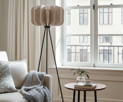 Der elegante Wohnzimmer Leinenlampenschirm-Stehlampe