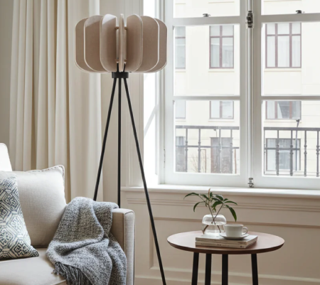 Der elegante Wohnzimmer Leinenlampenschirm-Stehlampe