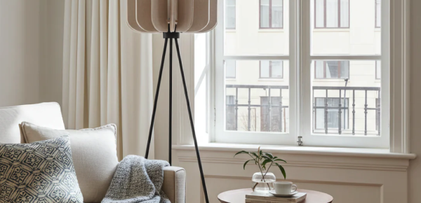 Der elegante Wohnzimmer Leinenlampenschirm-Stehlampe