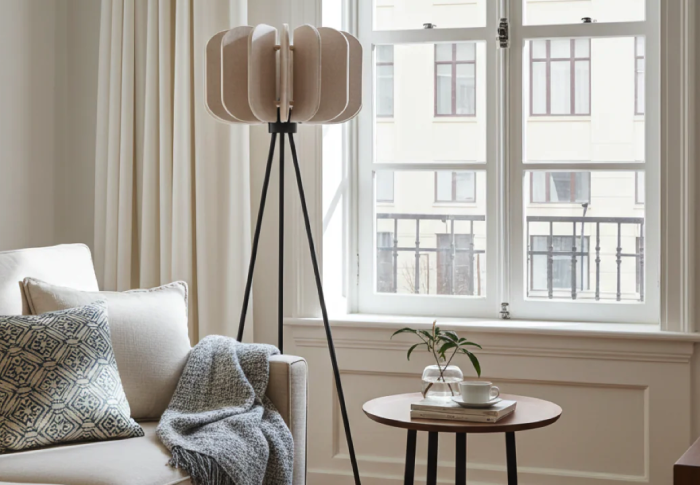 Der elegante Wohnzimmer Leinenlampenschirm-Stehlampe